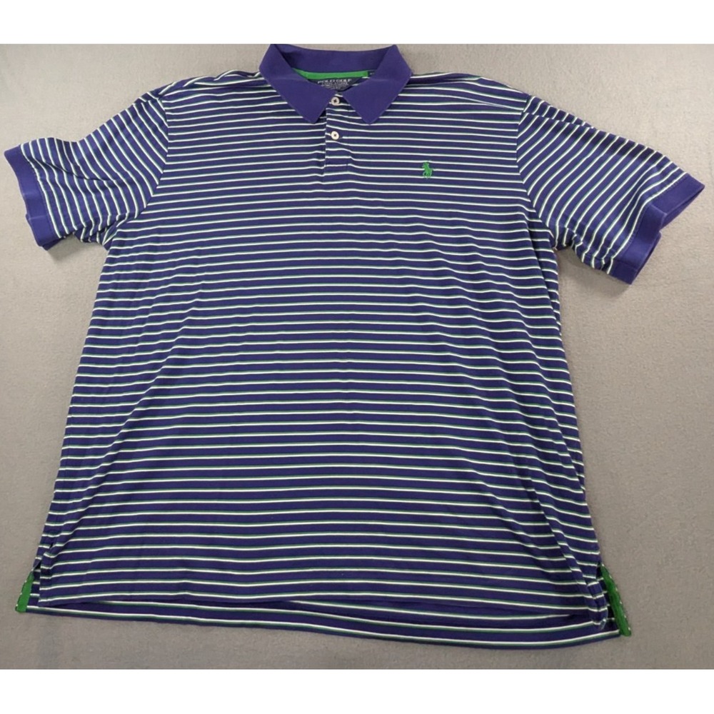 Polo Golf Ralph Lauren Mens Pro Fit Striped‎ Polo Shirt XL Purple Green White